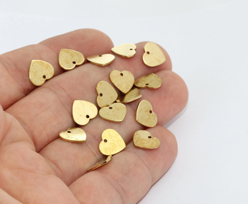 Brass Heart Charms
