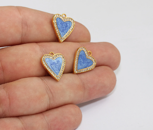Shiny Gold Heart Charms