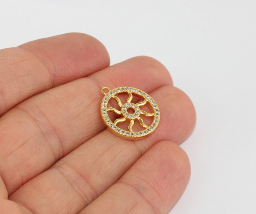 Shiny Gold Plated Sun Pendant