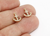 Shiny Gold Anchor Charms