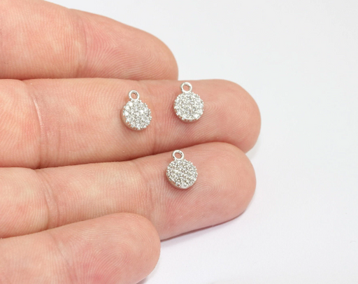 Rhodium Plated Drop Charms
