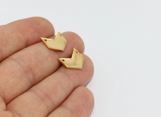 12x15mm 24k Shiny Gold Chevron Charms, Mini Chevron,     BRT179