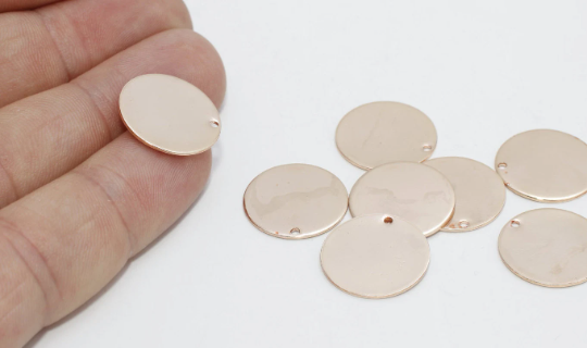20mm Rose Gold Round Charms, Round Disc,Medallion ROSE288
