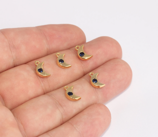Shiny Gold Moon Charms