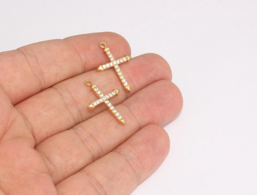 Shiny Gold Cross Charms