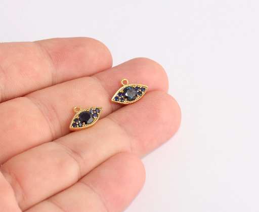 Shiny Gold Evil Eye Charm