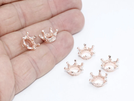 6x12mm Rose Gold Beads, Crown Beads, Crown Charms, Men's KDR143