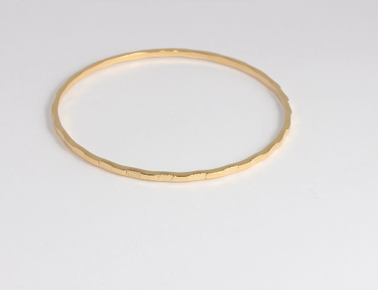 63mm 24k Shiny Gold Bracelet, Hammered ,Bracelets,Gold               CHK681-2