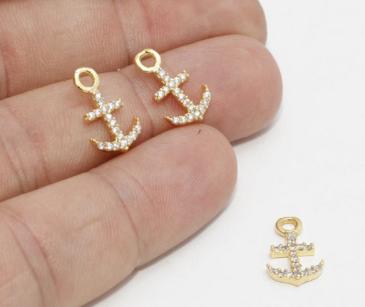 Shiny Gold Anchor Charms