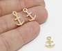 Shiny Gold Anchor Charms