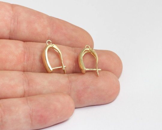 10x17mm Raw Brass Earrings, Leverback Earrings, Small    CHK533