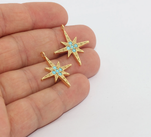 Shiny Gold North Star Charms