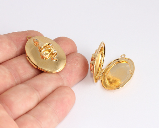 Shiny Gold Snake Locket Pendant