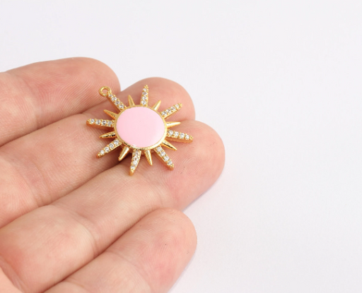 Shiny Gold Sun Charms