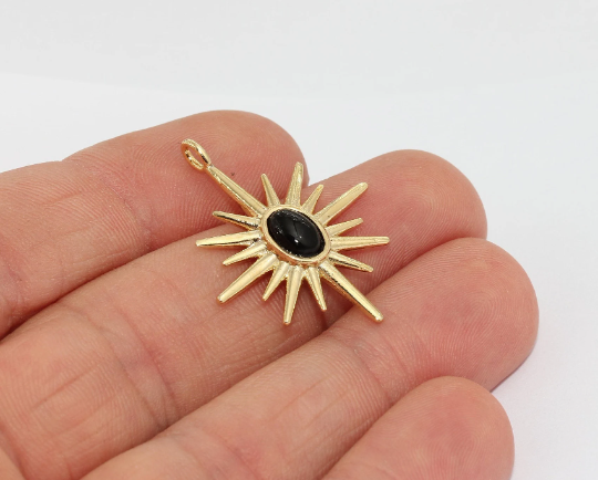 25x32mm 24k Shiny Gold North Star Charm, Necklace, Gold  BRT813