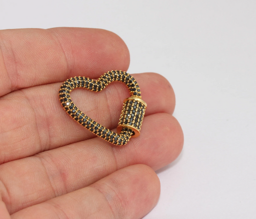 Shiny Gold Heart Screw Clasp