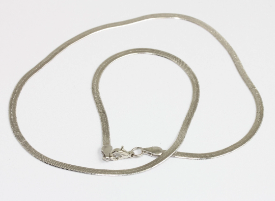 Catene a serpente placcate in rodio da 17" e 3 mm, in ottone CHK550-1