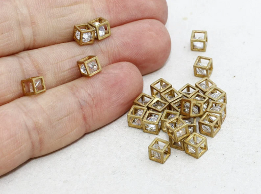 Brass Cube Beads