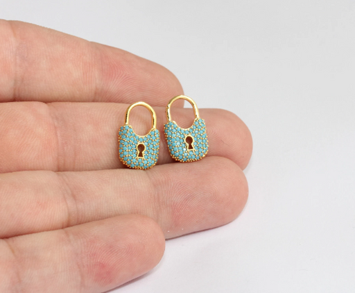 Shiny Gold Lock Charms