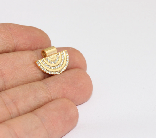 Micro Pave Semicircle Charms
