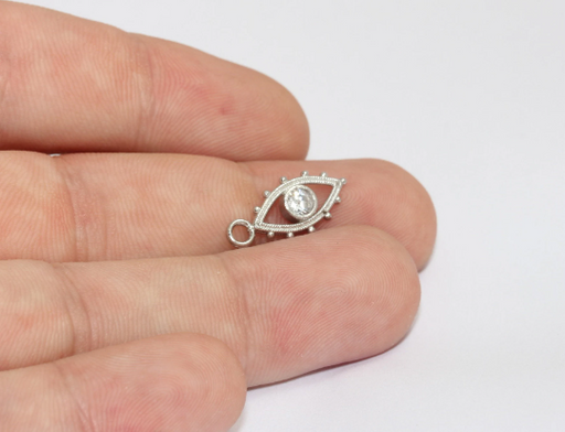 Rhodium Plated Evil Eye