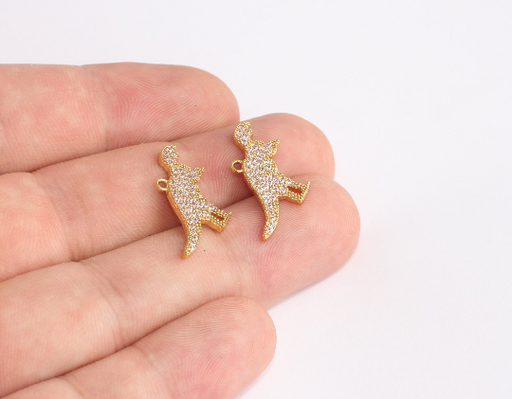 Shiny Gold Dinosaur Charm