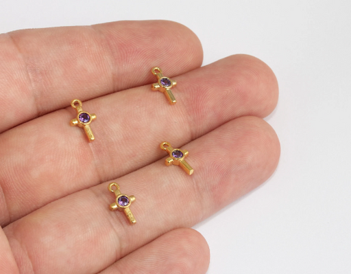 Shiny Gold Cross Charms