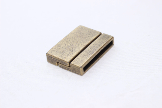 (2,5x24mm ) Antique Bronze Flat Magnetic Clasp & Silver PLS48