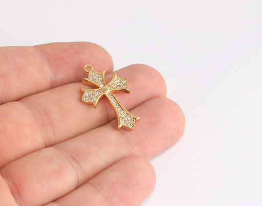 Shiny Gold Cross Charms