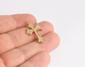 Shiny Gold Cross Charms