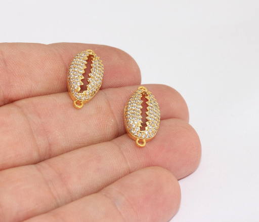 Shiny Gold Sea Shell Charms