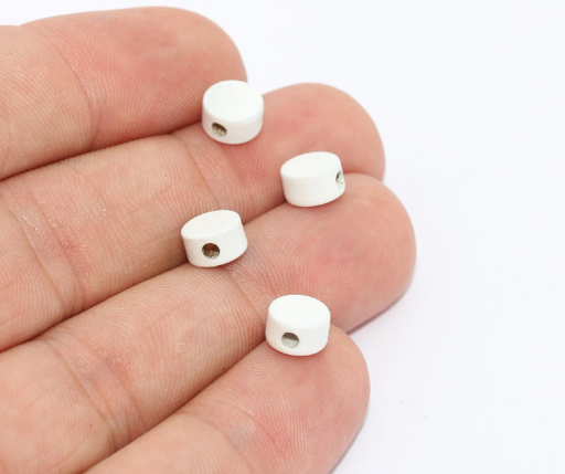  White Plated Round Beads