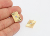 Shiny Gold Cz Bar Pendant