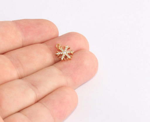 Shiny Gold Snowflake Charms