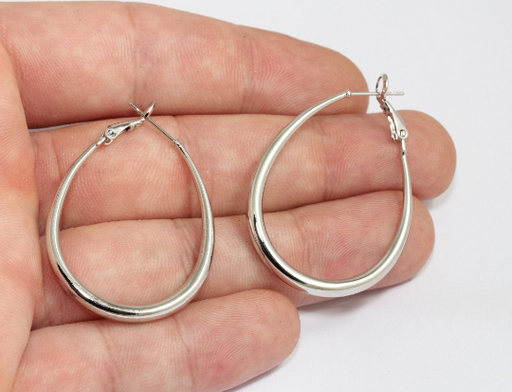 Rhodium Plated Earring Hoops