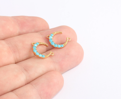 Shiny Gold Moon Charms
