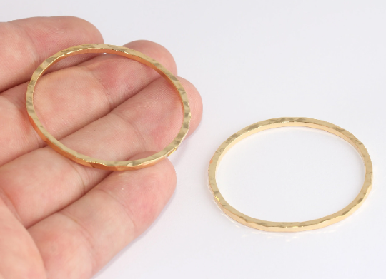 45mm 24k Shiny Gold Closed Ring, Round Gold Hoop  Circle  XP427