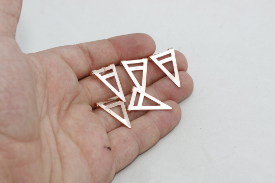 17x25mm Rose Gold Triangle Charms, Triangle Connector,  ROSE317