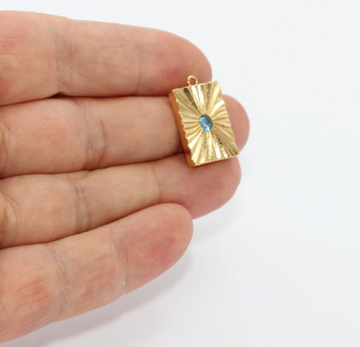 Shiny Gold Cz Bar Pendant
