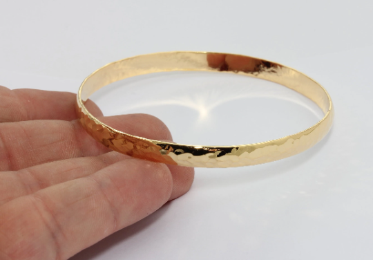 6mm 24k Shiny Gold Domed Bracelet,  Stacking Bracelet     CHK331