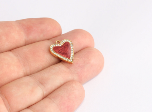 Shiny Gold Heart Charms