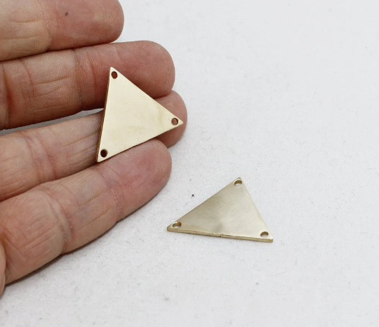 22x29mm Raw Brass Triangle Pendant, Triangle Charms,  SOM103