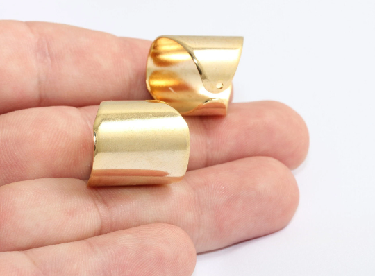 18mm 24k Shiny Gold Ring Settings, Chevron Ring, Gold MLS644