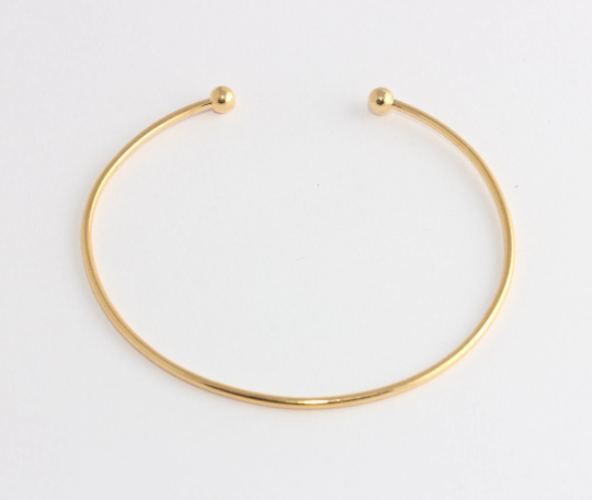 60mm 24k Shiny Gold Cuff Bracelet Open Cuff Bangle , Cuff                  BLK6