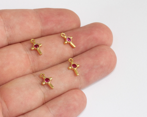 Shiny Gold Cross Charms