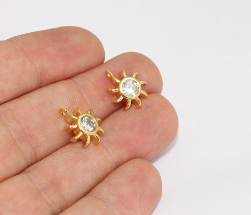 Shiny Gold Sun Charms