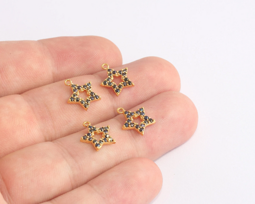 Shiny Gold Star Charms