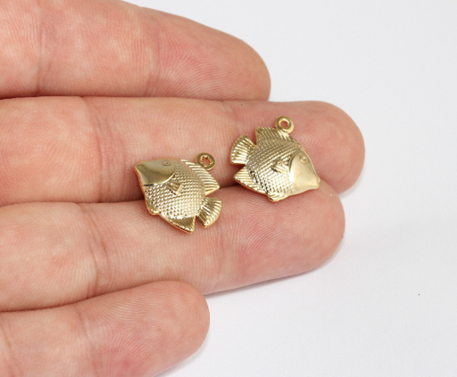 Shiny Gold Fish Charms