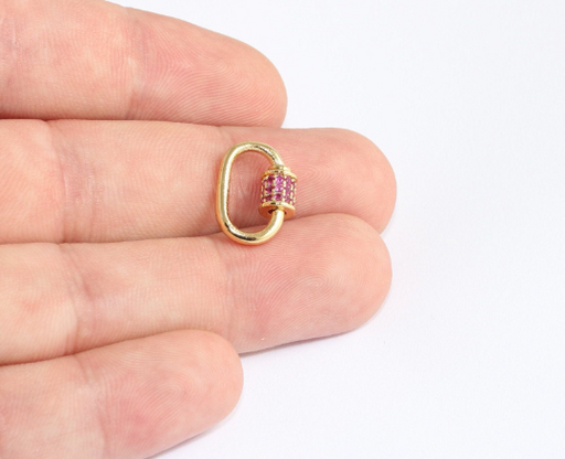 Shiny Gold Oval Screw Clasp