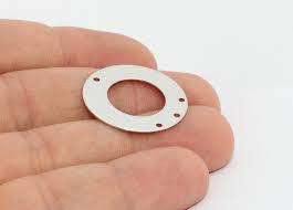 25mm Rhodium Circle Charms, Multi Hole Charms, Round , MTE604